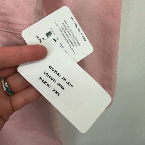 Run and Fly Women’s Pastel Pink Cotton Twill Zip Up Boiler Long Sleeve Jumpsuit - Picture 5 of 11